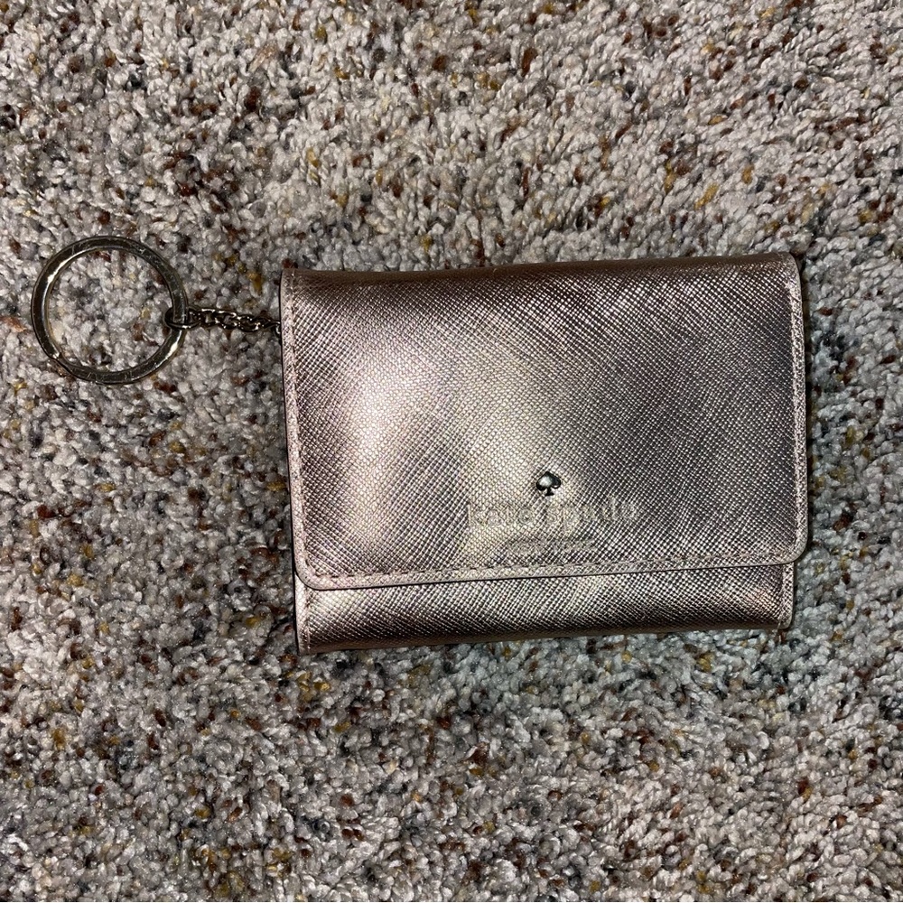 Kate Spade rose gold key chain wallet